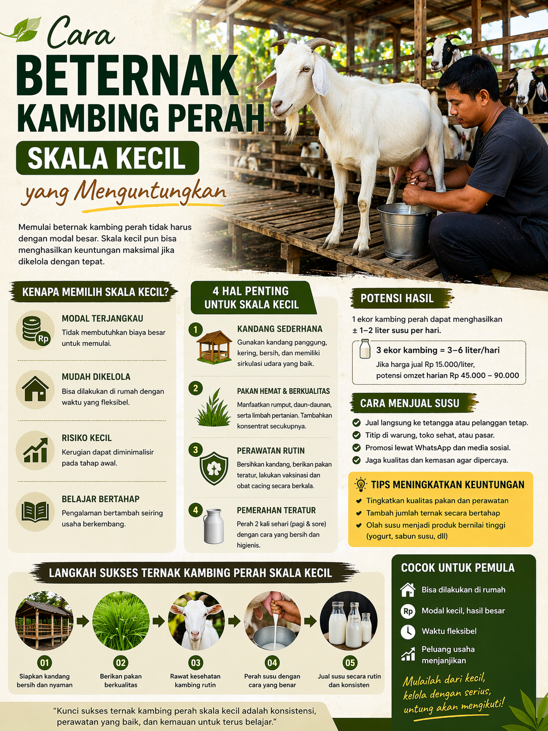 beternak kambing perah skala kecil di rumah