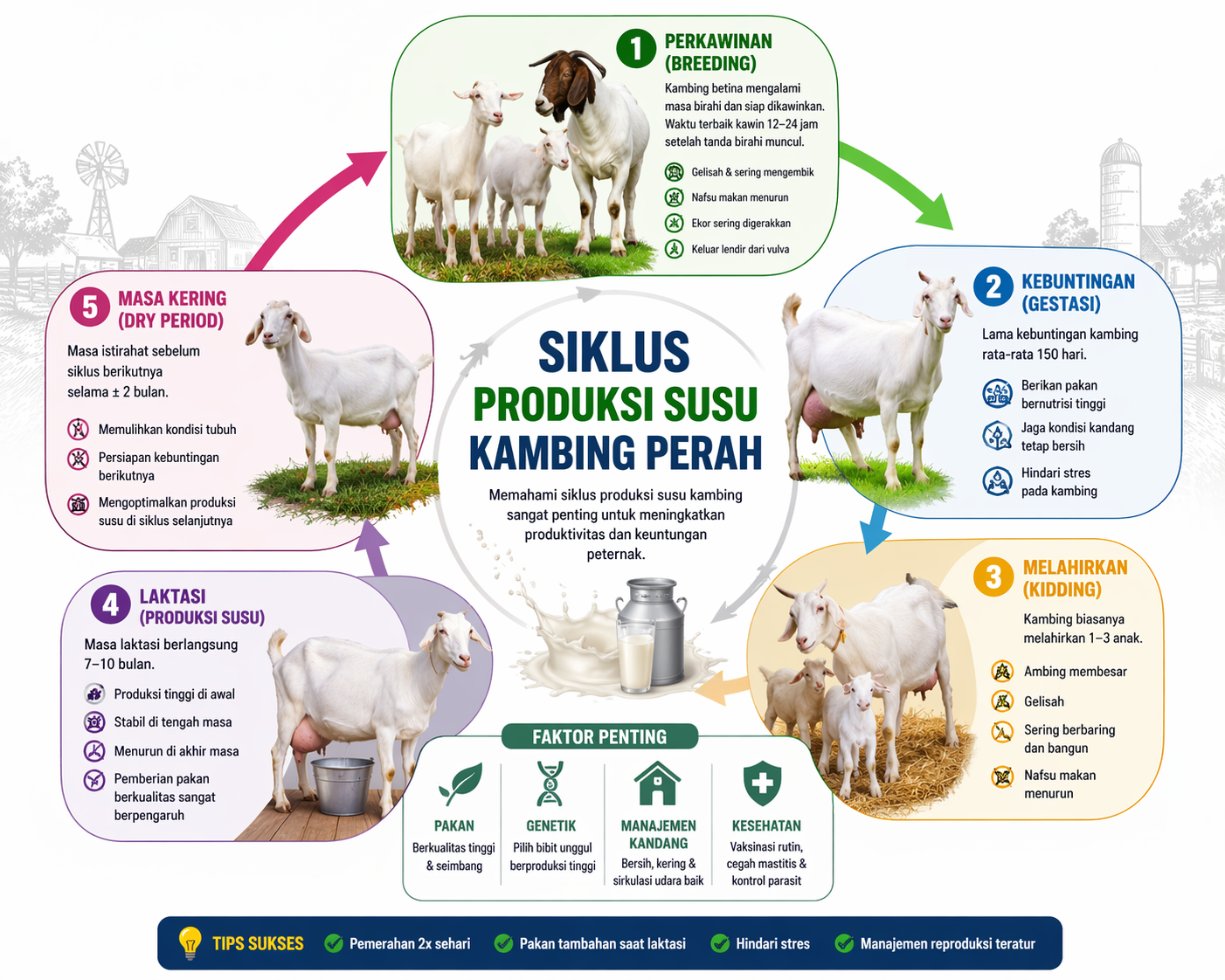 siklus produksi susu kambing perah