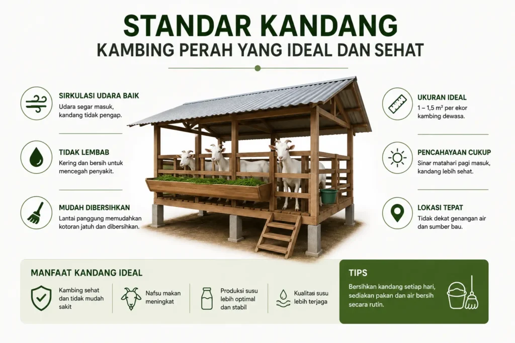 Standar Kandang Kambing Perah yang Ideal dan Sehat