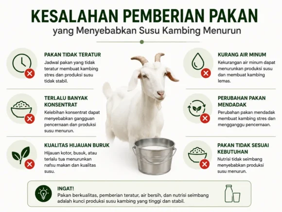 Kesalahan Pemberian Pakan yang Menyebabkan Susu Kambing Menurun