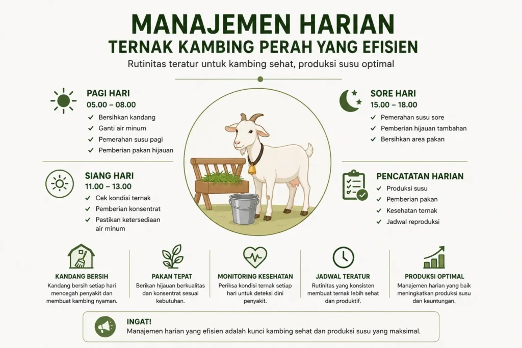 Manajemen Harian Ternak Kambing Perah yang Efisien