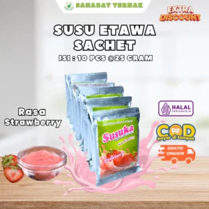 Susu Kambing Bubuk Susuka Sachet Rasa Stroberi