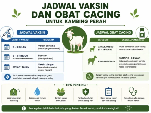 Jadwal Vaksin dan Obat Cacing untuk Kambing Perah