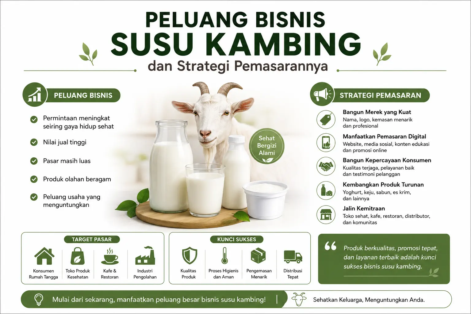 peluang bisnis susu kambing dan strategi pemasarannya untuk meningkatkan penjualan