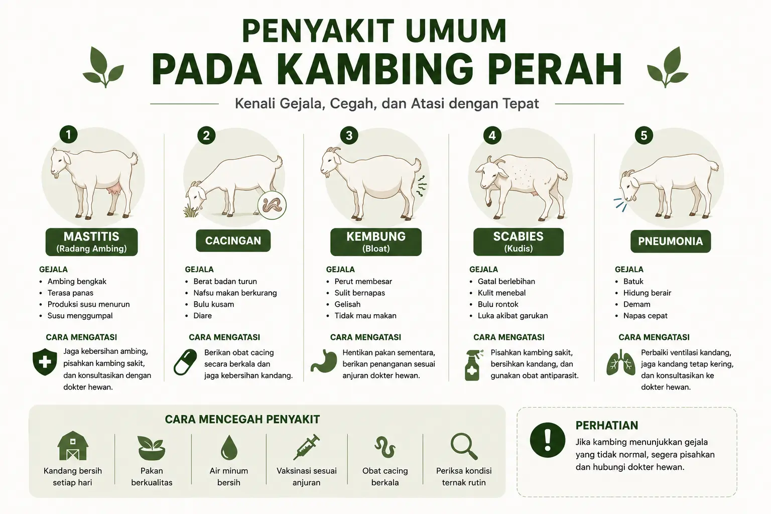 penyakit umum pada kambing perah dan cara mengatasinya untuk menjaga produksi susu